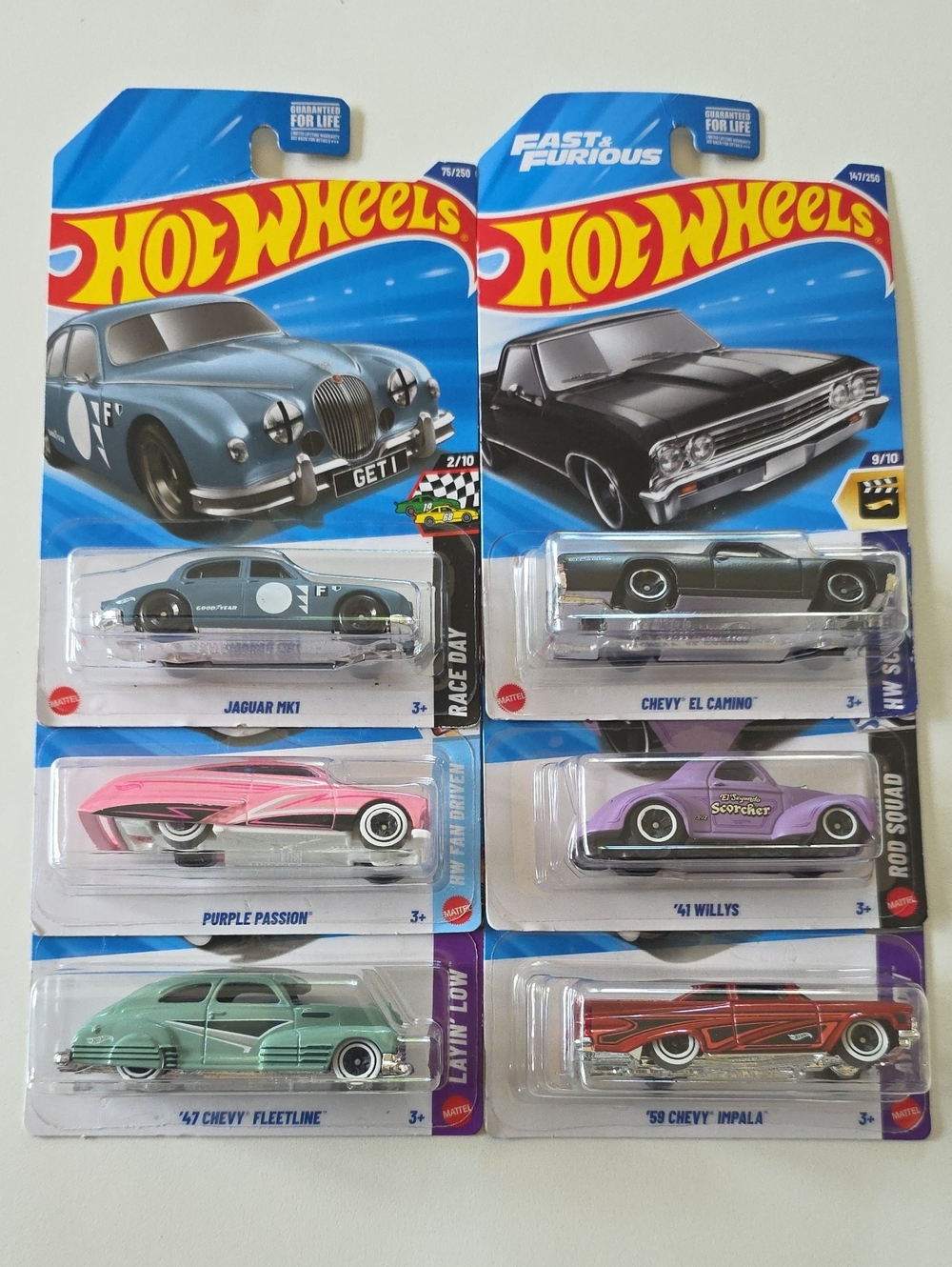 Hot Wheels Assorted Die-Cast Toy Cars - Chevy, Jaguar, Rod Squad, Passion